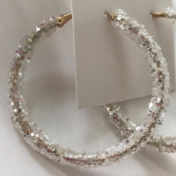 Glitter Hoop Earrings - Picture 2 of 5